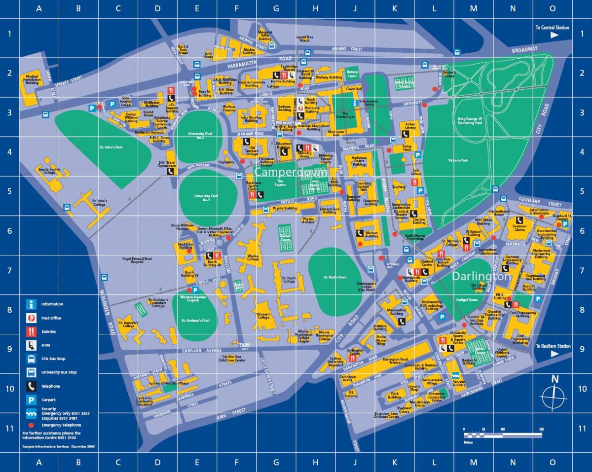 la universidad de sydney mapa