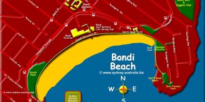 La playa de Bondi beach mapa de sydney
