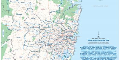 Mapa del área metropolitana de sydney
