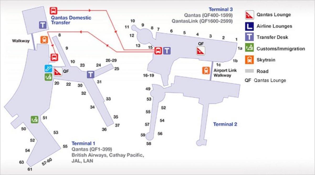 mapa de aeropuerto de sydney