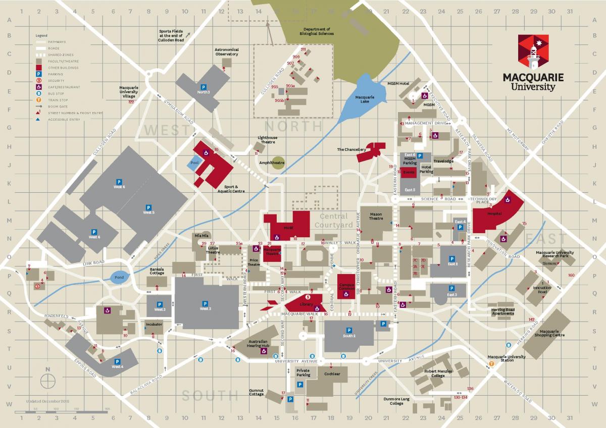 el mapa del campus de la universidad de macquarie