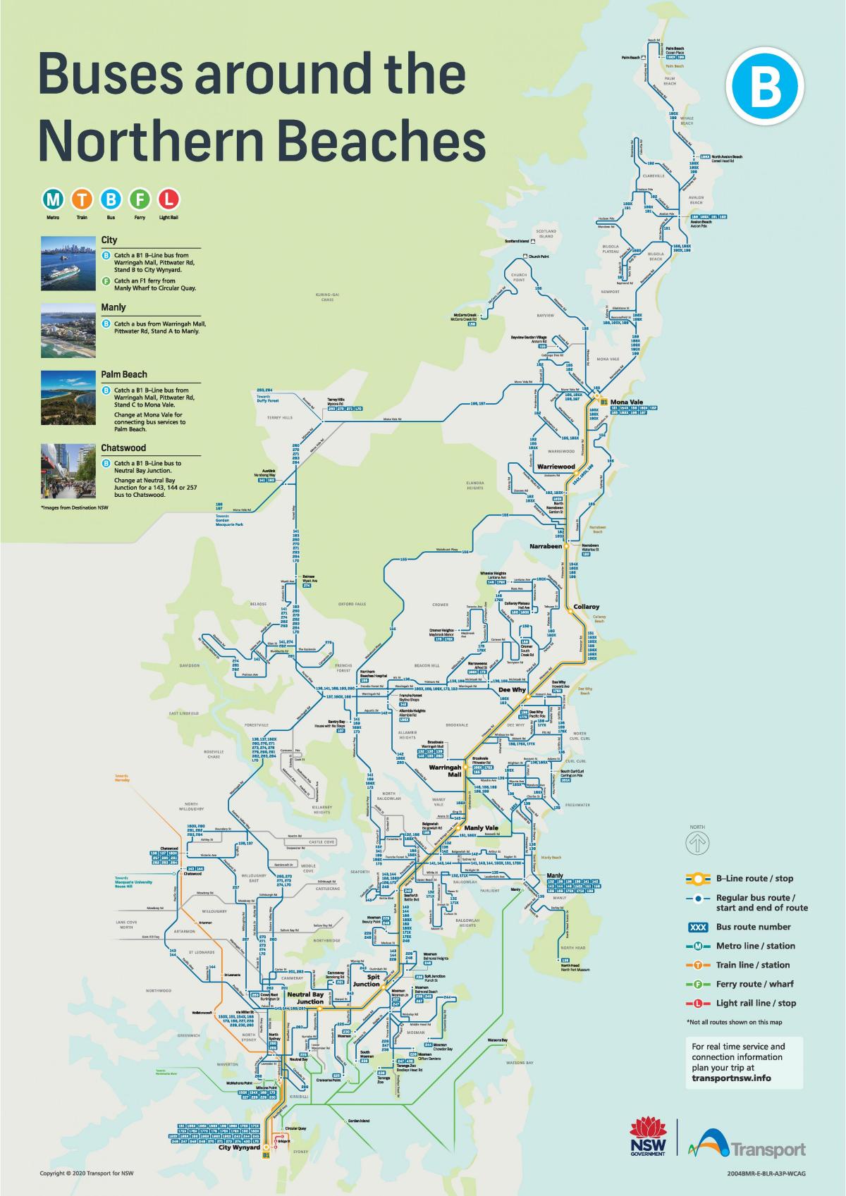 sydney mapa de ruta de autobús