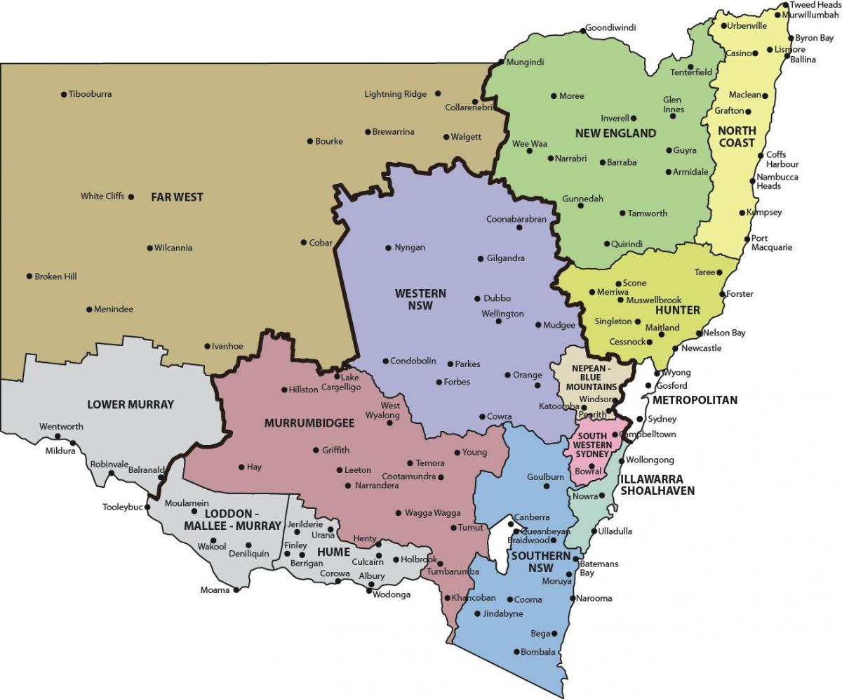 Mapa De Nueva Gales Del Sur 