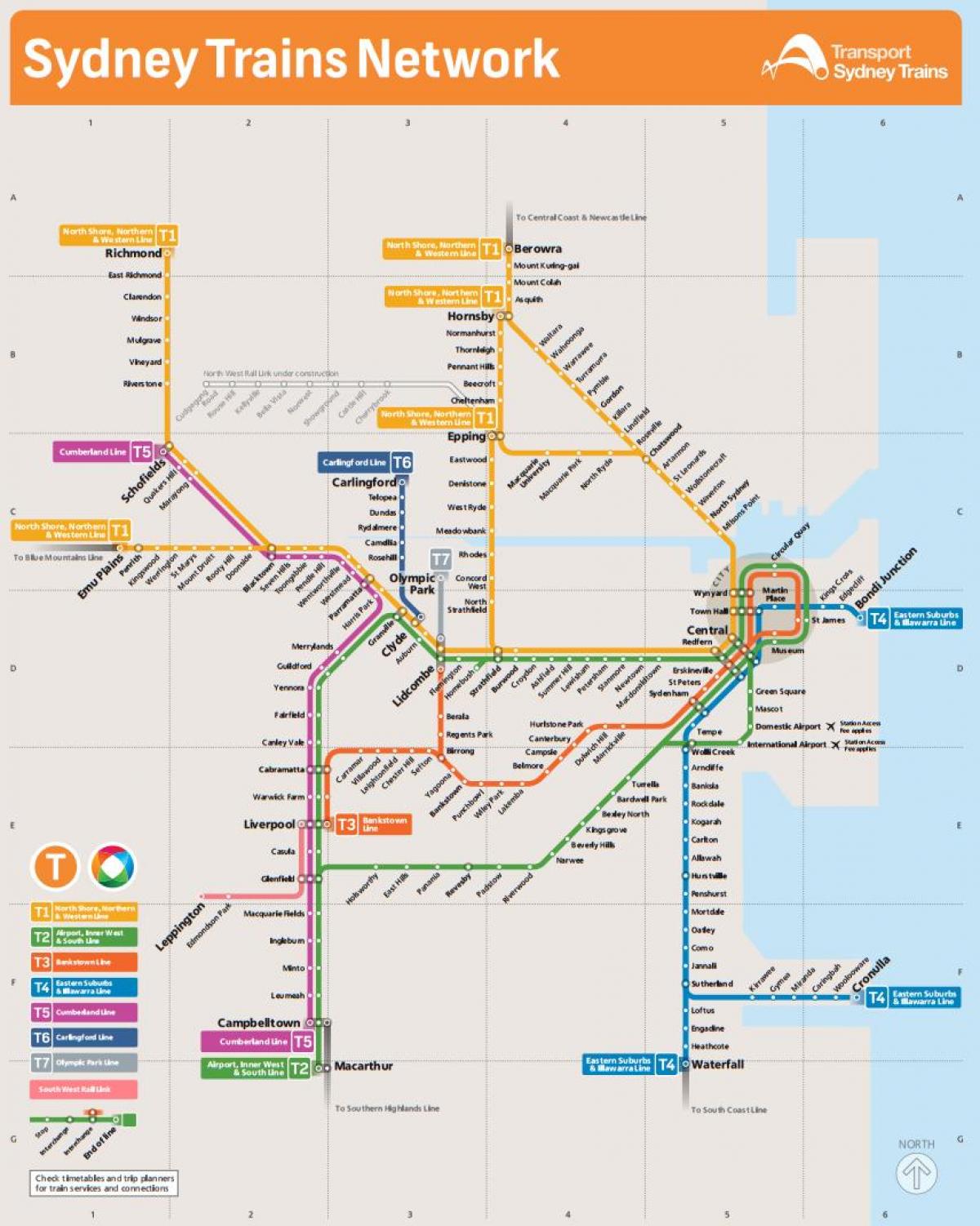 nsw mapa de trenes de sydney