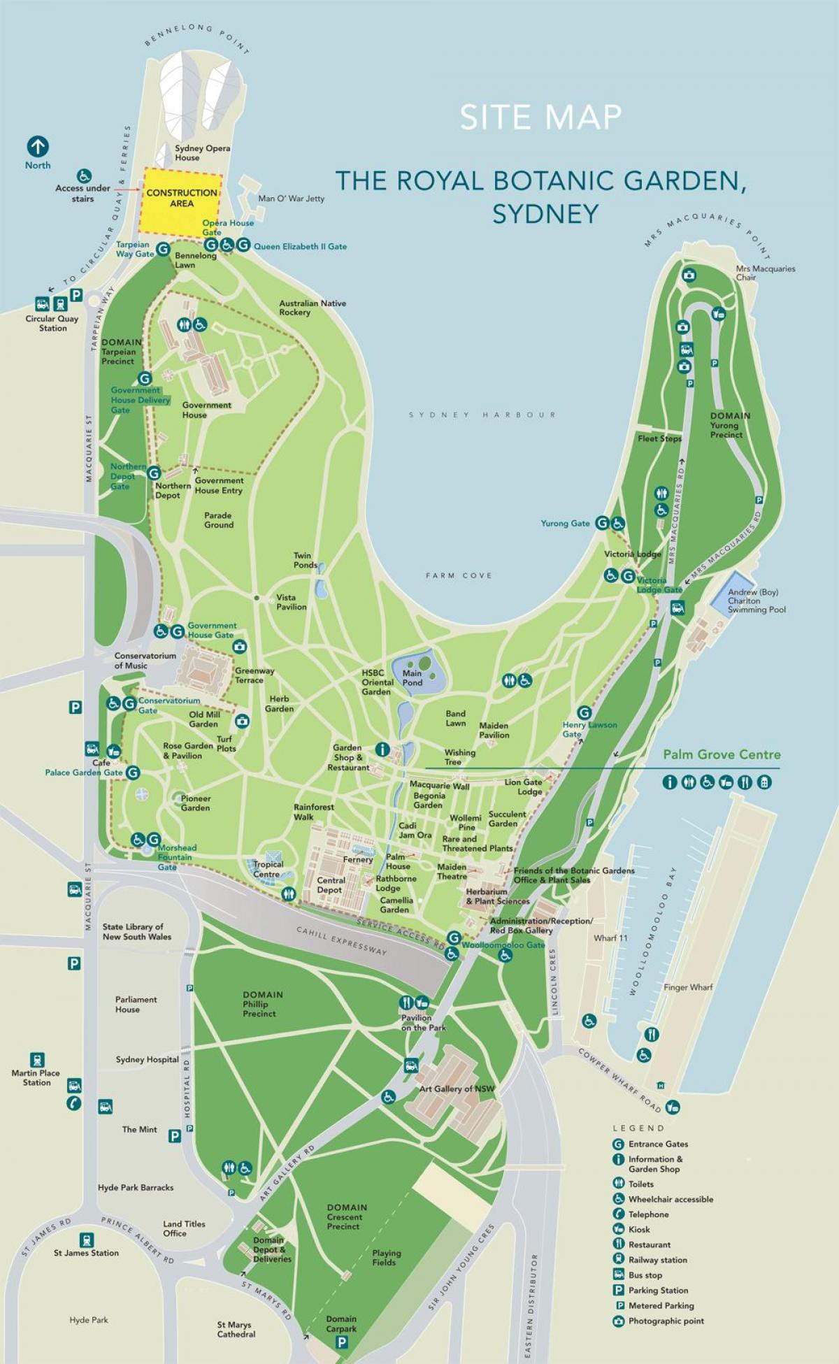 sydney jardines botánicos mapa