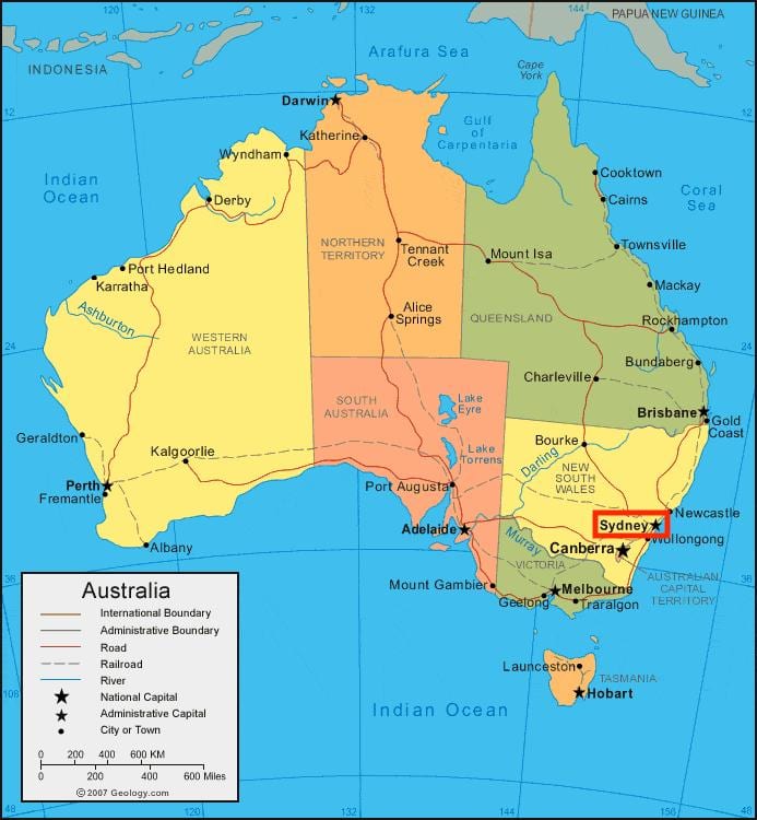 mapa de sydney de australia