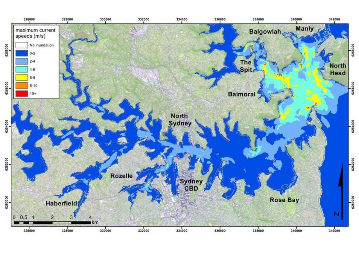 mapa de inundación de sydney