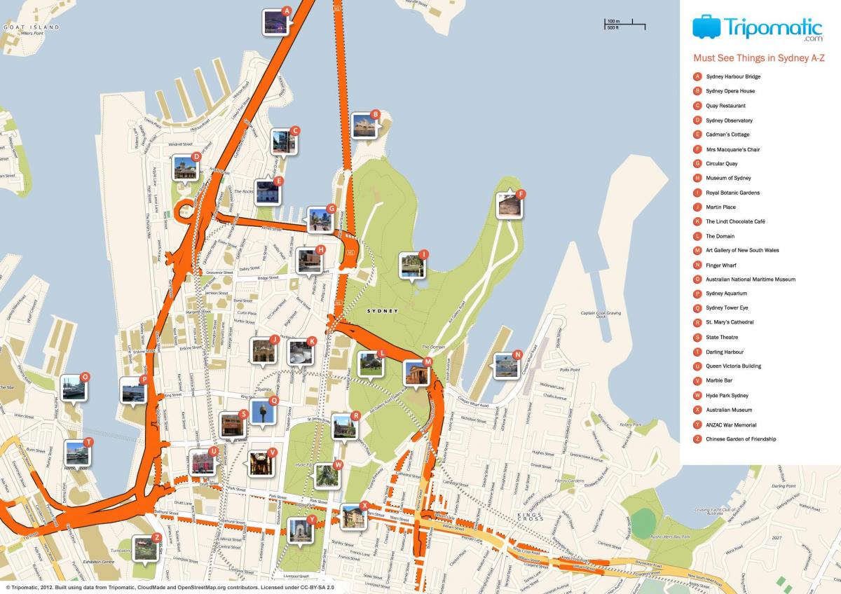 mapa turístico de sydney