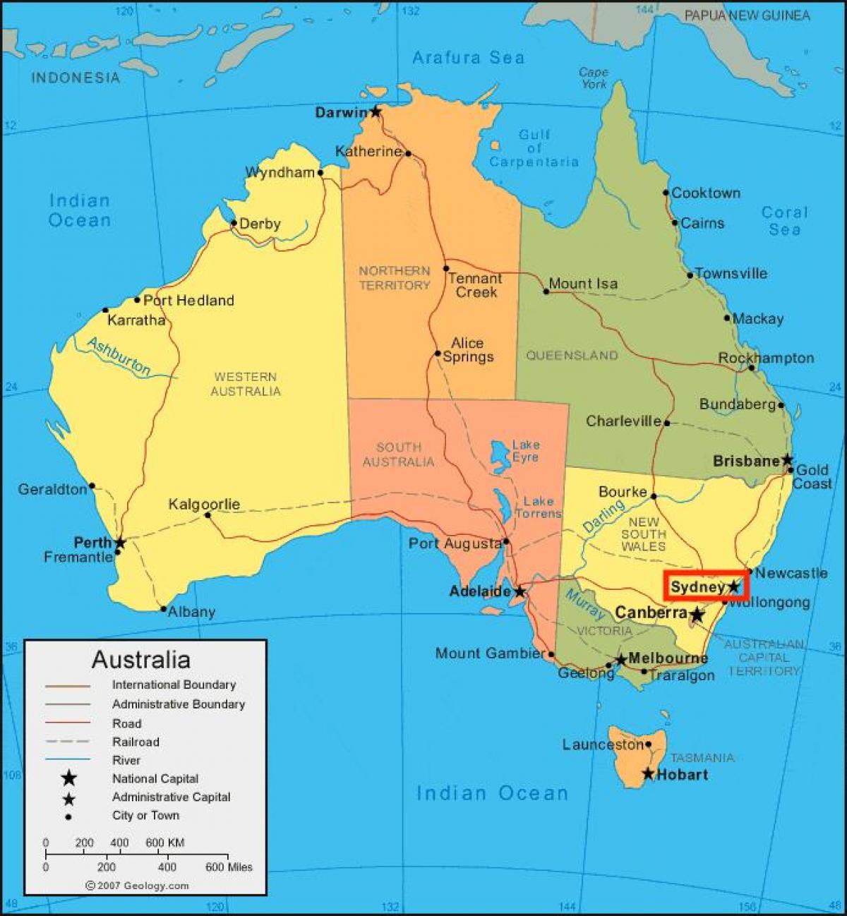 mapa de sydney de australia