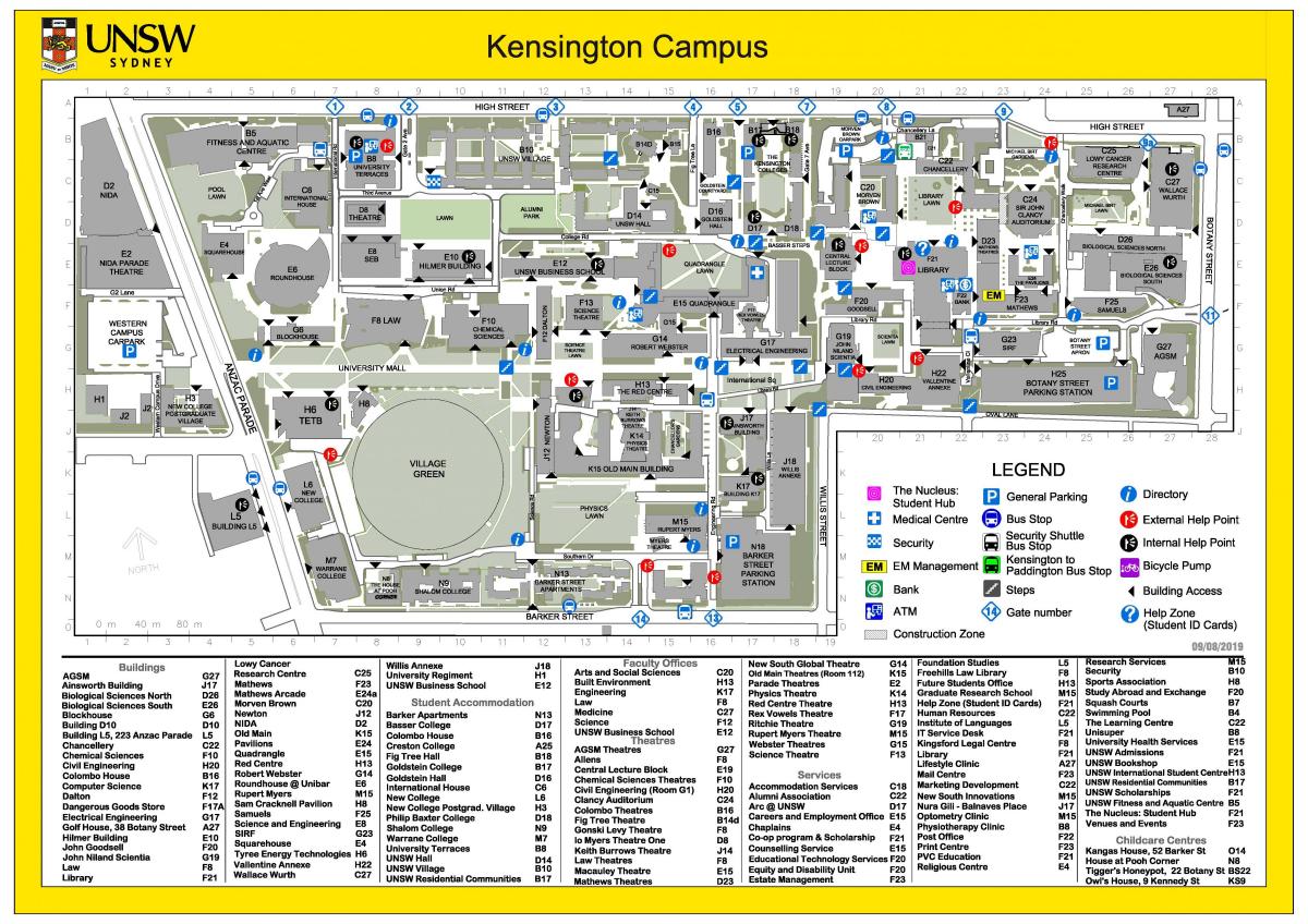 unsw mapa del campus