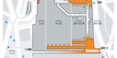 Mapa de la estación central de sydney