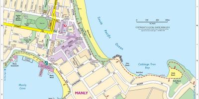 Mapa de la playa de manly