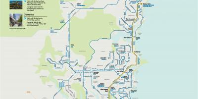 Sydney mapa de ruta de autobús