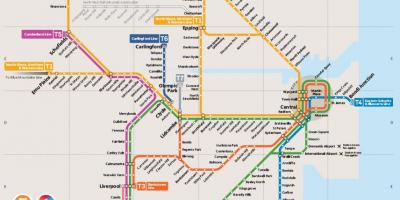 Mapa de metro noroeste de sydney
