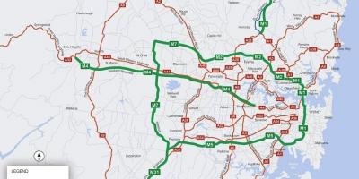 Mapa de sydney carreteras de peaje