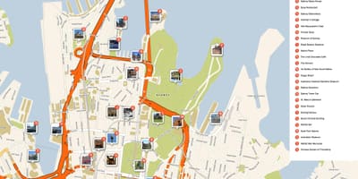 Mapa turístico de sydney